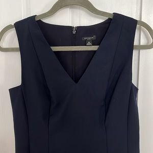 Ann Taylor Navy V Neck Sheath Dress - Professional Officewear
